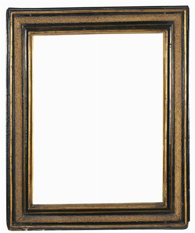 Cornice in Legno Ebanizzato con Profili Dorati, XVII Secolo