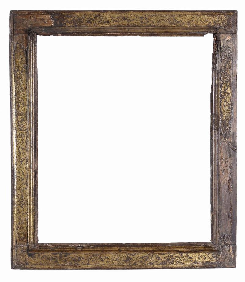 Cornice a cassetta con fascia incisa, XVII secolo  - Auction Antique Frames from 16th to 19th century - Cambi Casa d'Aste