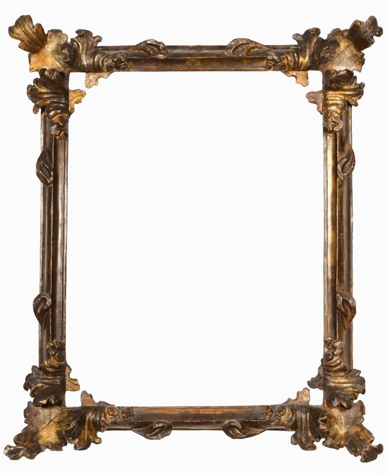 Cornice intagliata e dorata a mecca, XVIII secolo  - Auction Antique Frames from 16th to 19th century - Cambi Casa d'Aste