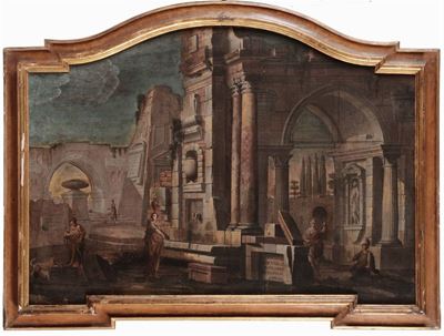 Pietro Paltronieri il Mirandolese (mirandola 1673- Bologna 1741), Cerchia Diarchitetture con Figu...