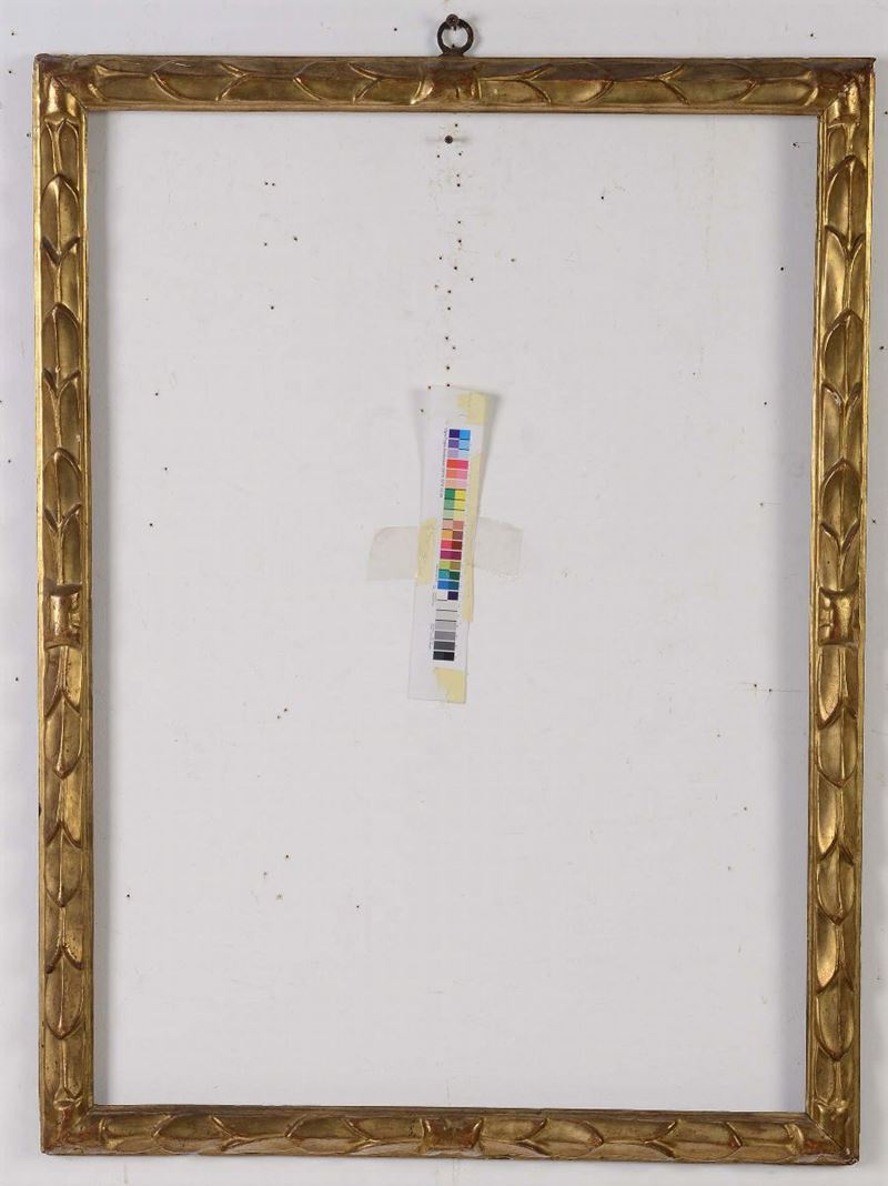 Cornice intagliata e dorata a foglie d'alloro susseguenti, Piemonte XVIII secolo  - Auction Antique Frames from 16th to 19th century - Cambi Casa d'Aste