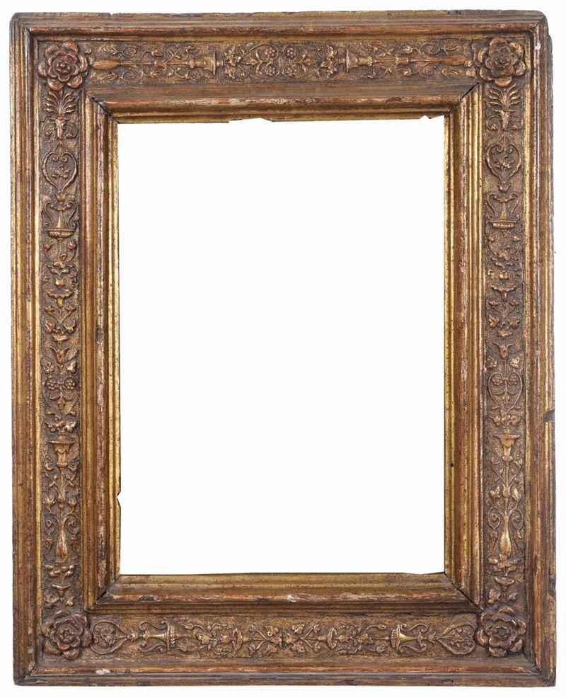 Cornice a cassetta intagliata e dorata, XVIII secolo  - Auction Antique Frames from 16th to 19th century - Cambi Casa d'Aste