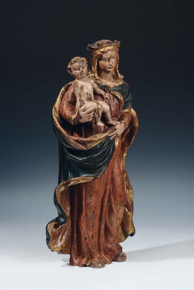 Scultore Dell'italia Meridionale o Area Adriatica, XVII Secolomadonna con Bambino