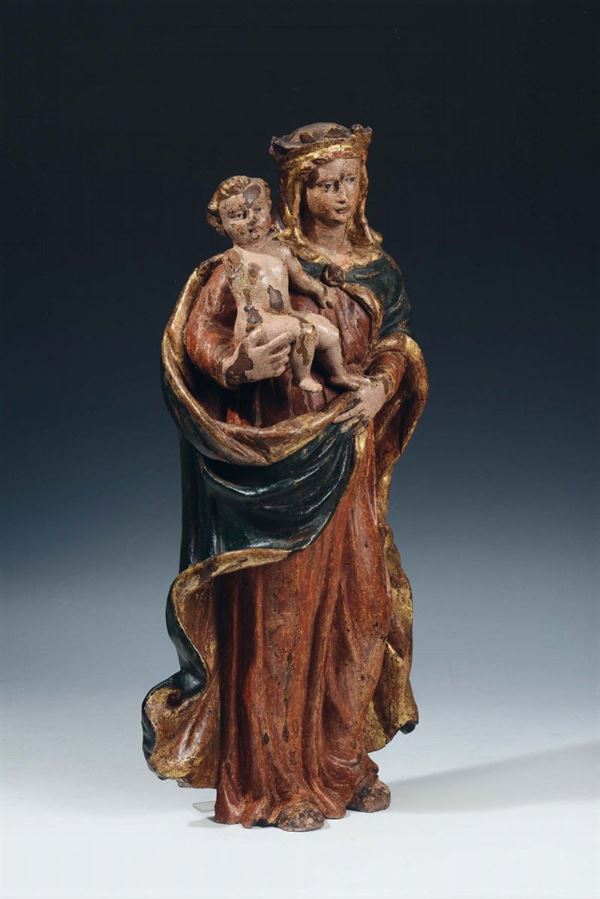 Sculptor from southern Italy or Adriatic Sea area, 17th century Madonna con Bambino