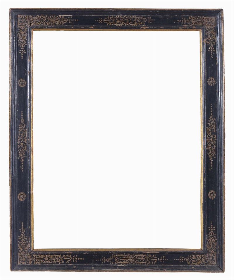 Cornice a cassetta nera e oro, XVIII secolo  - Auction Antique Frames from 16th to 19th century - Cambi Casa d'Aste