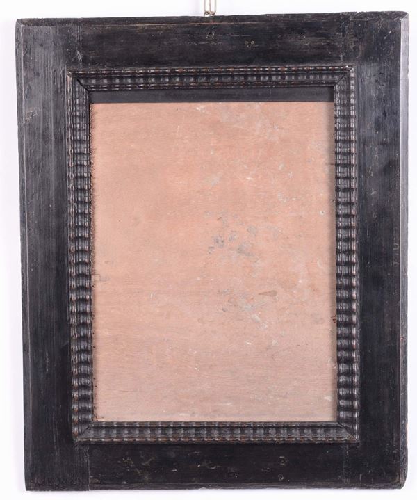 Piccola cornice a specchio intagliata e dorata, XIX secolo