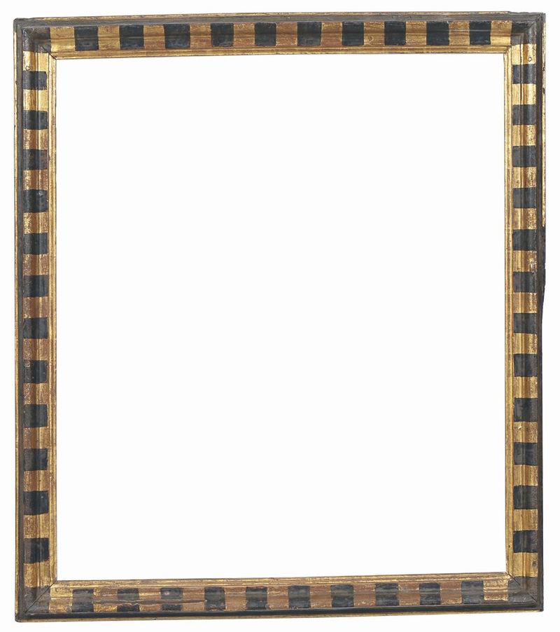 Cornice a sagoma a fasce nero e oro, Siena XVII secolo  - Auction Antique Frames from 16th to 19th century - Cambi Casa d'Aste