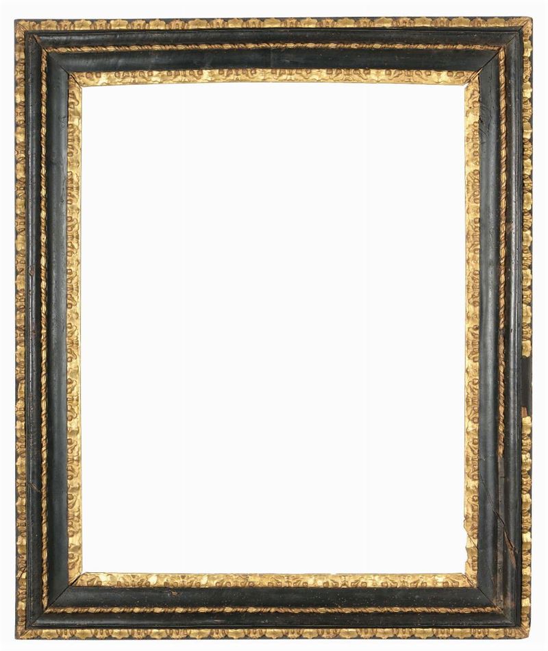 Cornice Salvator Rosa nera e oro, Roma XVIII secolo  - Auction Antique Frames from 16th to 19th century - Cambi Casa d'Aste