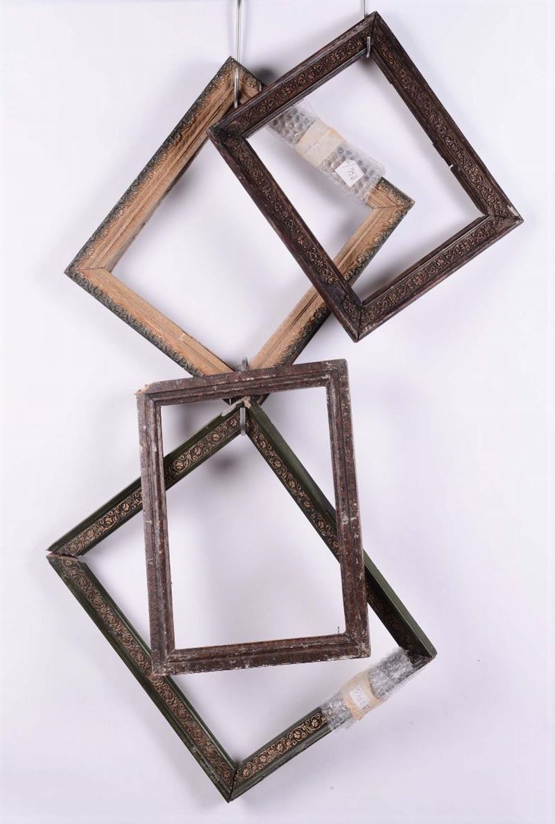 Insieme di cinque piccole cornici differenti  - Auction Antique Frames from 16th to 19th century - Cambi Casa d'Aste