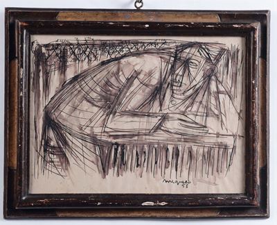 Giuseppe Migneco (1908-1997)figura di Uomo che Scrive