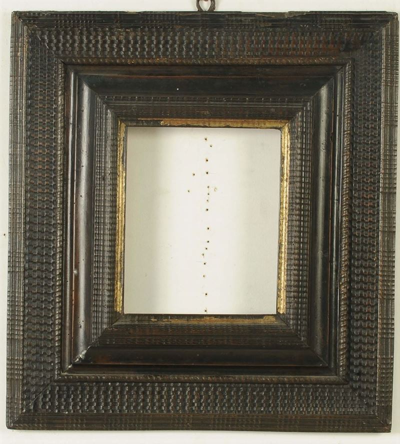 Cornice guillochè ebanizzata, XVII secolo  - Auction Antique Frames from 16th to 19th century - Cambi Casa d'Aste