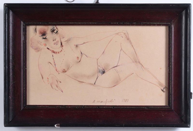 A. Manfredi Nudo femminile, 1981  - Asta Arredi e Oggetti d'Arte da Importanti Collezioni Private - Cambi Casa d'Aste