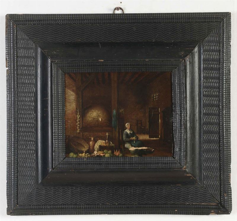 Corncie guillochè ebanizzata, XVII secolo  - Auction Antique Frames from 16th to 19th century - Cambi Casa d'Aste