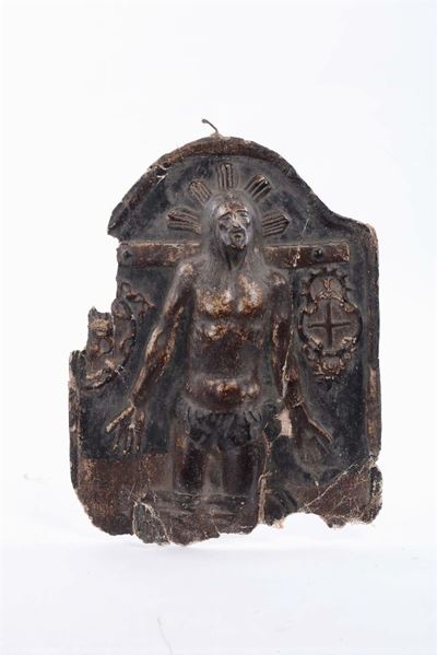 Antico Bassorilievo in Cartapesta Raffigurante Cristo