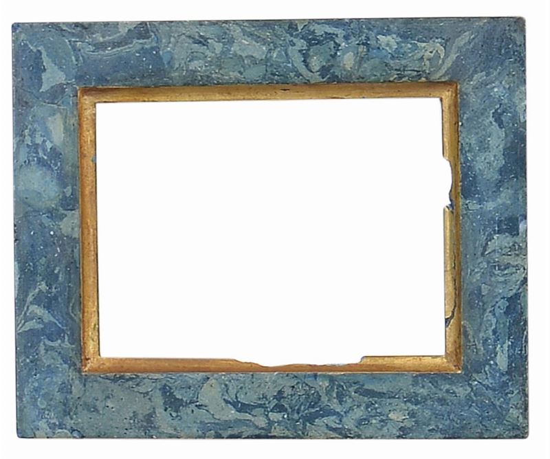 Piccola cornice in scagliola laccata, XVIII secolo  - Auction Antique Frames from 16th to 19th century - Cambi Casa d'Aste