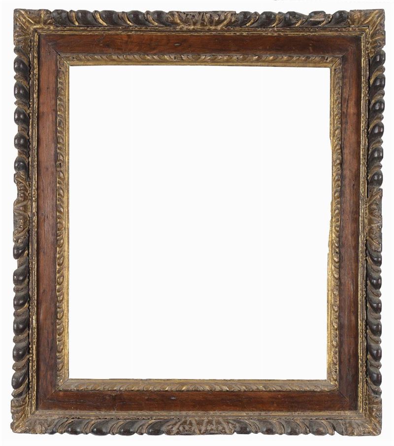 Cornice a cassetta in noce naturale, Genova XVII secolo  - Auction Antique Frames from 16th to 19th century - Cambi Casa d'Aste