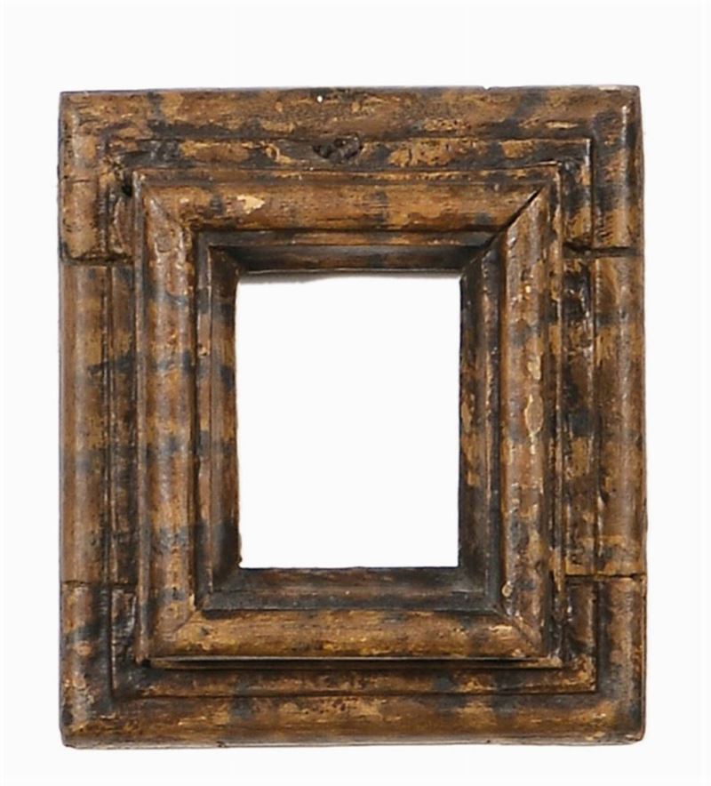 Piccola cornice a sagome laccata, XVIII secolo  - Auction Antique Frames from 16th to 19th century - Cambi Casa d'Aste