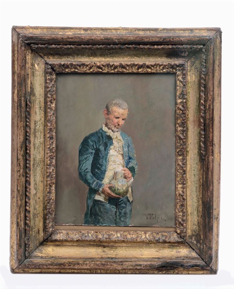 Vincenzo Volpe (Grottaminarda 1855 - Napoli 1929), attribuito a Servitore con brocca  - Asta Antiquariato e Dipinti Antichi - I - Cambi Casa d'Aste