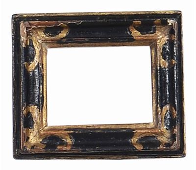 Piccola Cornice da Miniatura Nera e Oro, XVIII Secolo
