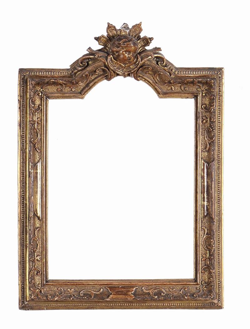 Piccola cornice intagliata e dorata, XVIII secolo  - Auction Antique Frames from 16th to 19th century - Cambi Casa d'Aste
