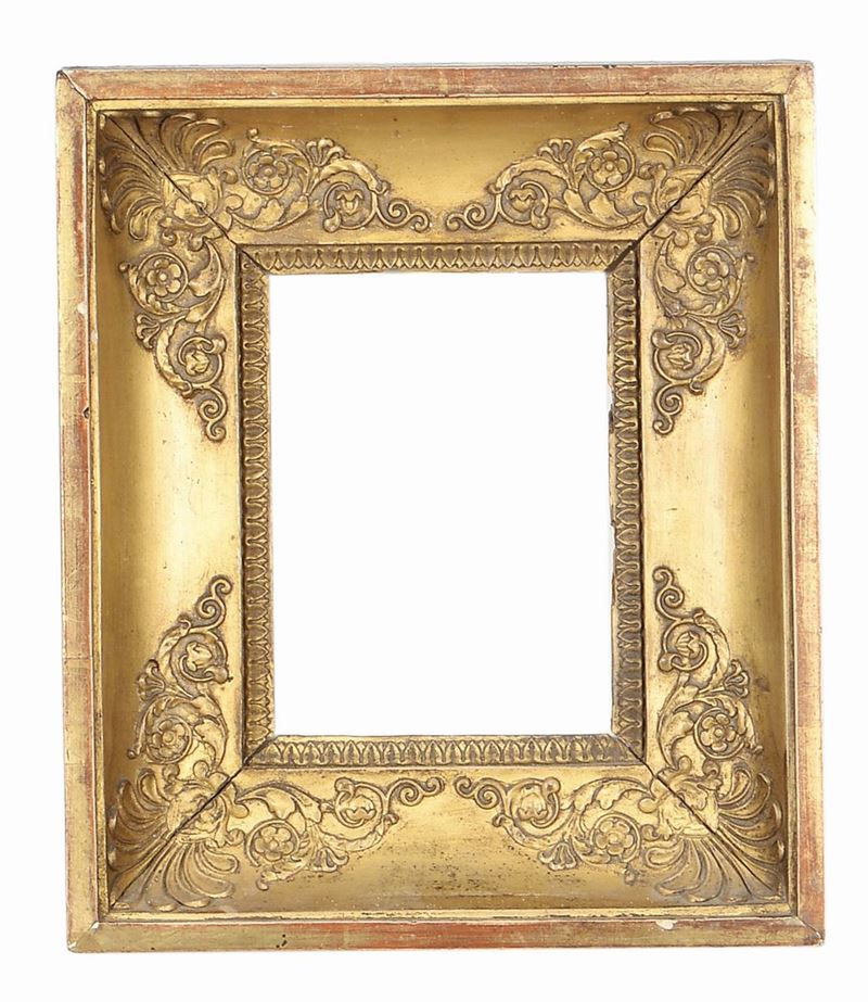 Piccola cornice Impero dorarta, XIX secolo  - Auction Antique Frames from 16th to 19th century - Cambi Casa d'Aste