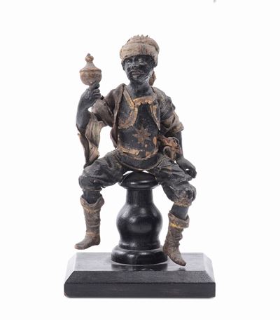 Re Magio in Legno Laccato e Stoffa, XVIII Secolo