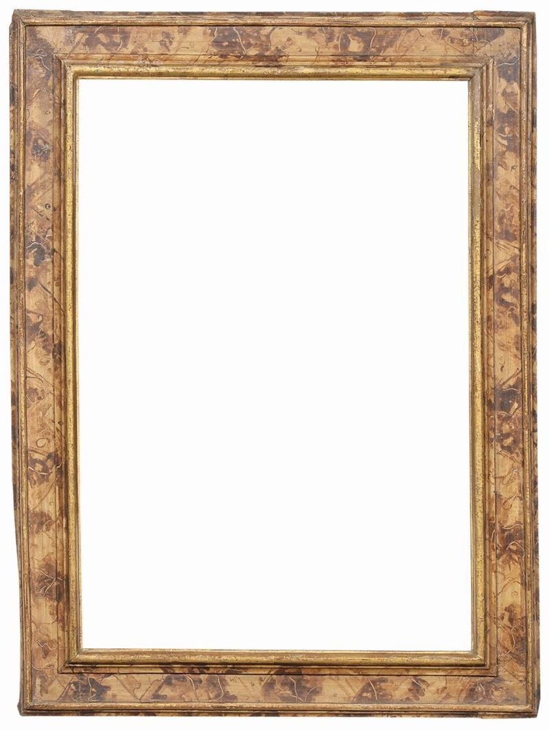 Cornice a cassetta laccata a finto legno, XVIII secolo  - Auction Antique Frames from 16th to 19th century - Cambi Casa d'Aste
