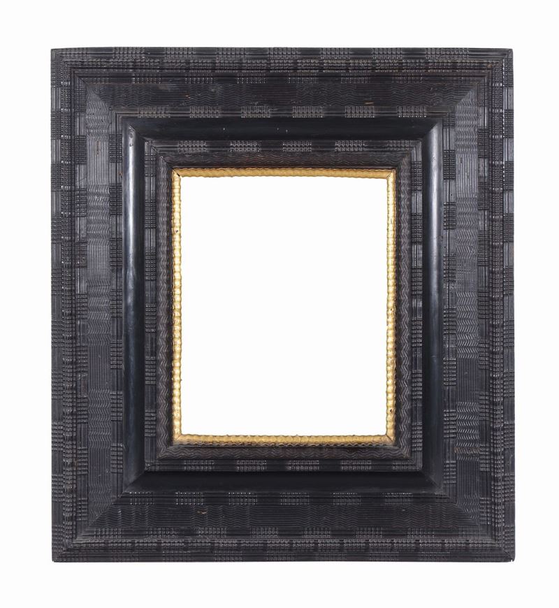 Cornice nera guillochè, XVII secolo  - Auction Antique Frames from 16th to 19th century - Cambi Casa d'Aste