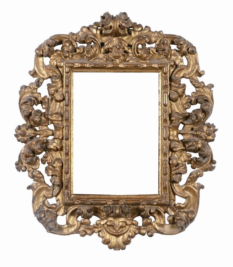 Cornice intagliata e dorata, Spagna XVIII secolo  - Auction Antique Frames from 16th to 19th century - Cambi Casa d'Aste