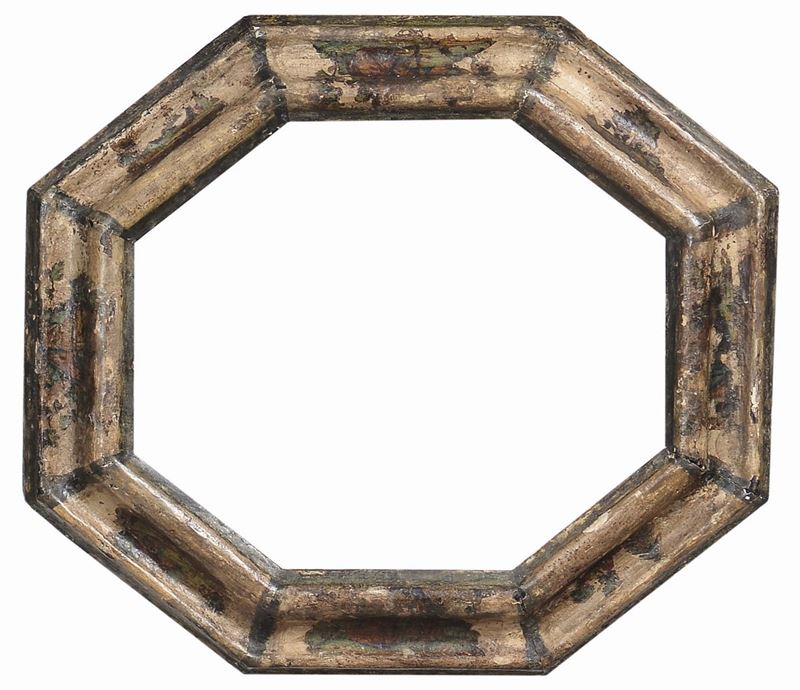 Cornice ottagonale laccata, XVIII secolo  - Auction Antique Frames from 16th to 19th century - Cambi Casa d'Aste