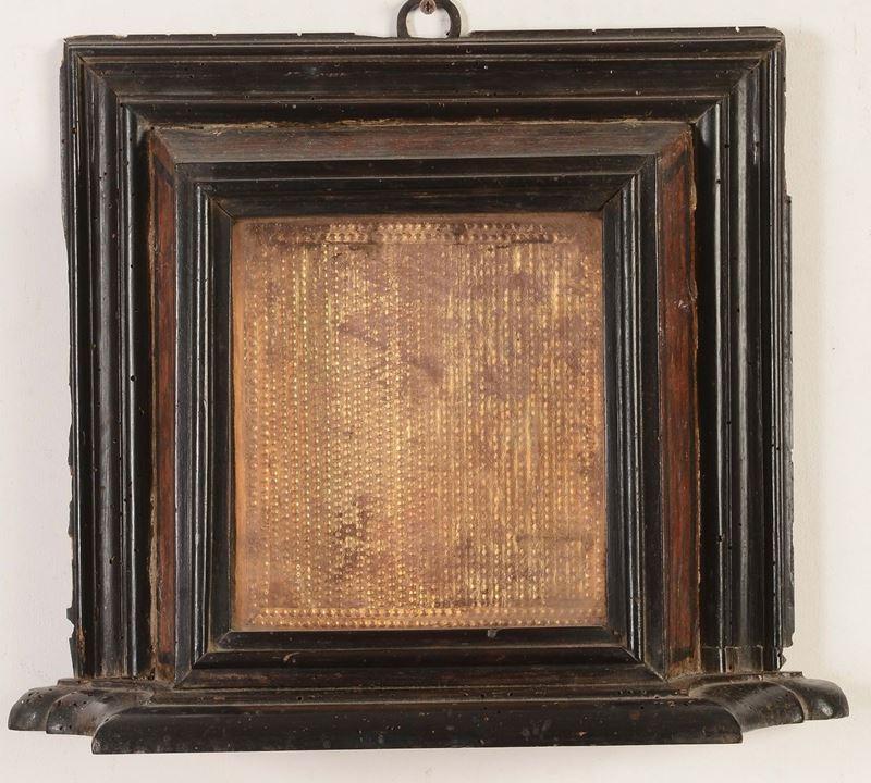Cornice da reliquia a tabernacolo laccata a finto legno  - Asta Cornici Antiche dal XVI al XIX secolo - Cambi Casa d'Aste