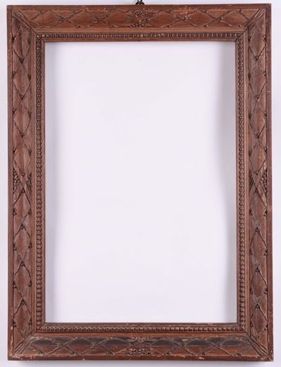 Cornice in Legno Naturale Intagliata, XX Secolo