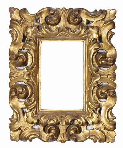 Piccola Cornice Intagliata e Dorata. XVII Secolo