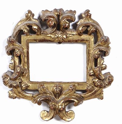 Piccola Cornice Intagliata e Dorata, XVII Secolo