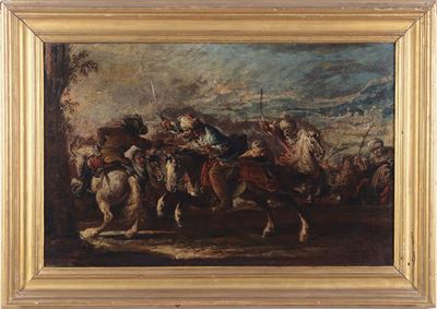 Francesco Simonini (parma 1686-1755)battaglia con Cavalieri