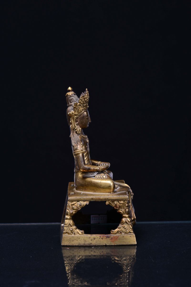 Amitayus in Bronzo Dorato, Cina, Dinastia Qing, XVIII Secolo