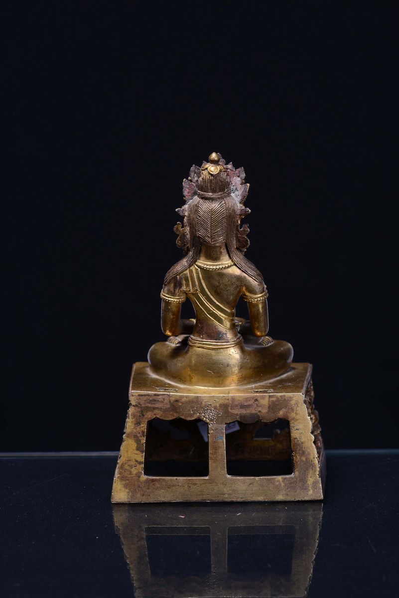 Amitayus in Bronzo Dorato, Cina, Dinastia Qing, XVIII Secolo