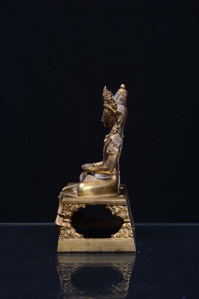 Amitayus in Bronzo Dorato, Cina, Dinastia Qing, XVIII Secolo