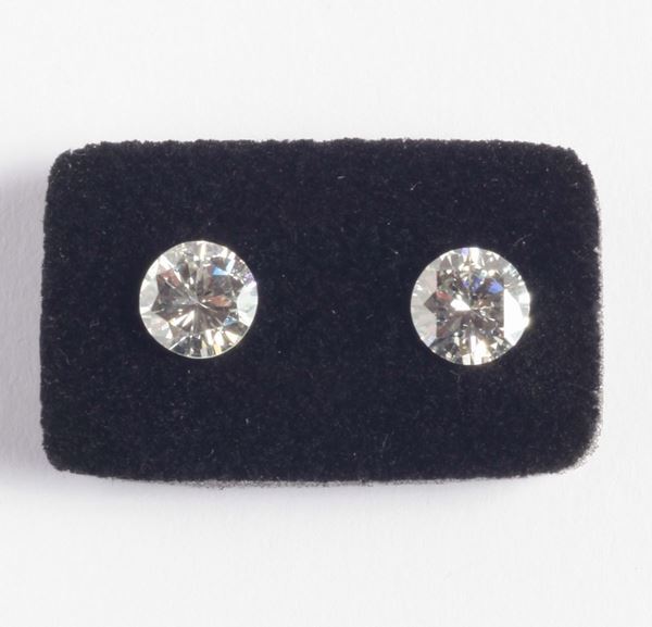 Two diamonds ct 1,86 and ct 1,95 accompanied by report CISGEM n. 47101