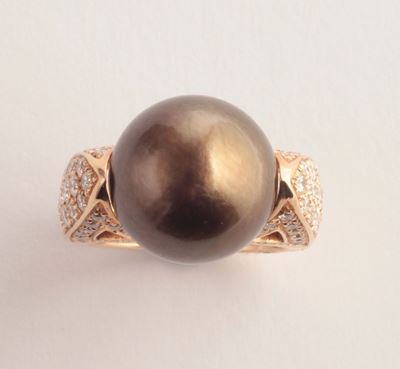 Anello con Perla Chocolat