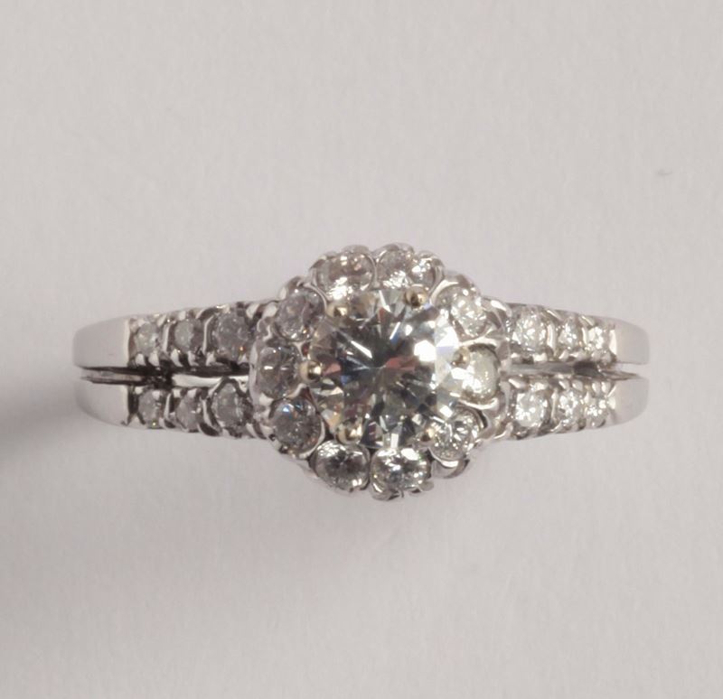 Anello con diamante di ct 0,70  - Asta Argenti e Gioielli Antichi e Contemporanei - Cambi Casa d'Aste