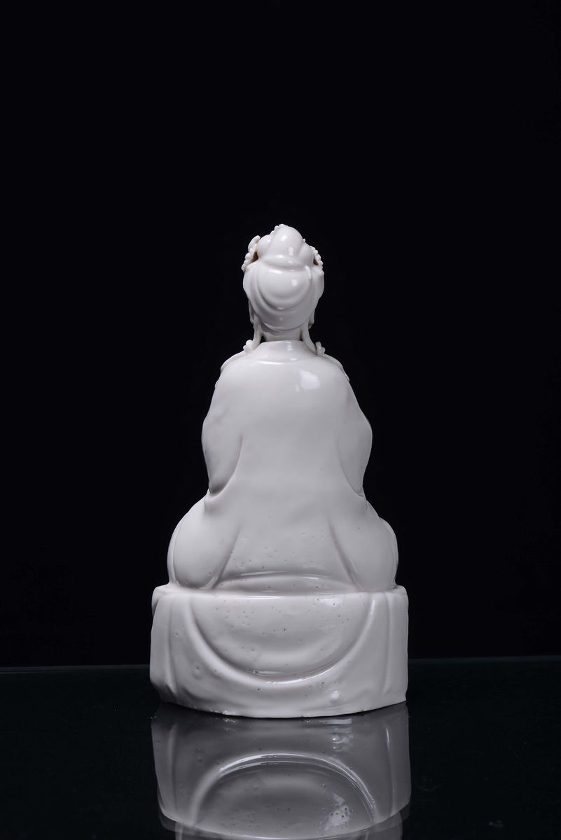 Guanyin in Porcellana Blanc De Chine, Cina, Dinastia Qing, XIX Secolo