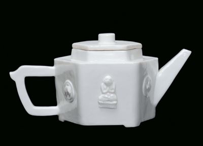 Teiera in Porcellana Blanc De Chine, Dehua, Cina, Dinastia Qing, Fine del XVII Secolo
