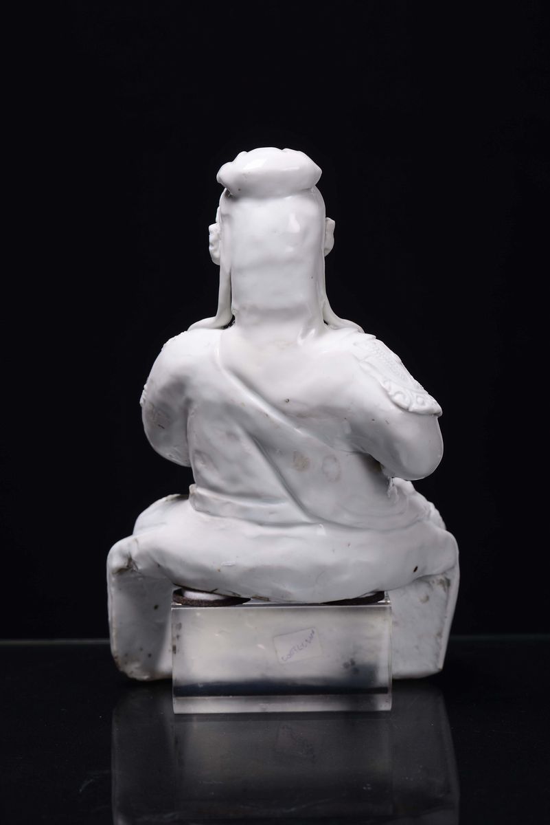 Guandi in Porcellana Blanc De Chine, Cina, Dinastia Ming, Periodo Wanli (1573-1620)