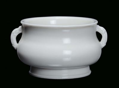 Incensiere in Porcellana Blanc De Chine, Dehua, Cina, Dinastia Qing, XVIII Secolo