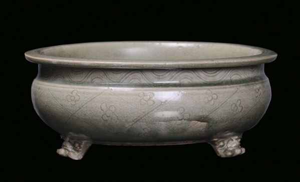 Incensiere in porcellana Celadon, Cina, Dinastia Song (960-1279)