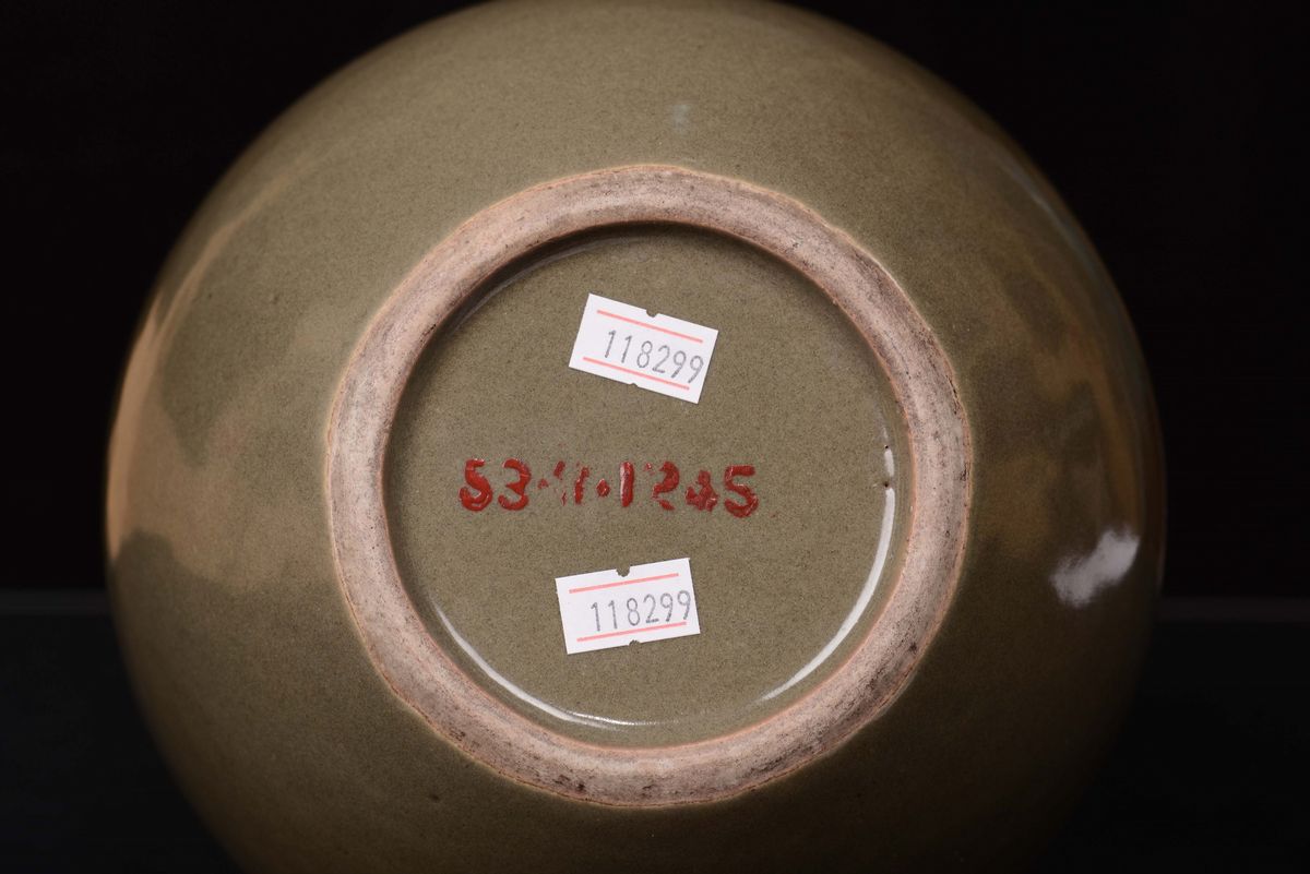 Vaso a Doppia Zucca in Porcellana Smaltata Monocroma Verde, Cina, XIX Secolo