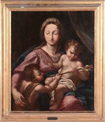 Domenico Piola (genova 1627-1703), Bottega Dimadonna Col Bambino