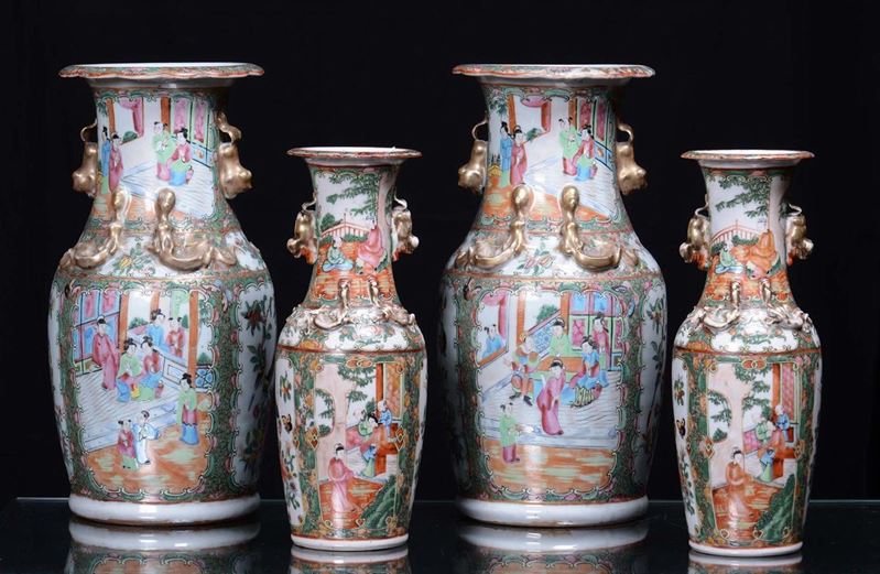 Two Canton vases, China, 19th century  - Auction Fine Chinese Works of Art - Cambi Casa d'Aste