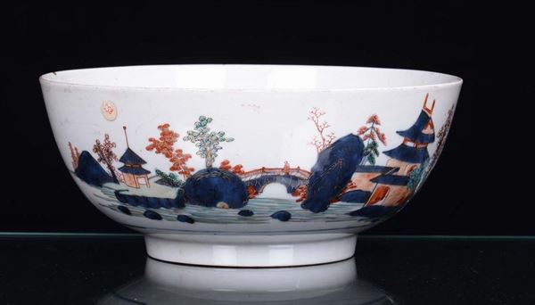 Coppetta in porcellana con paesaggio, Giappone XIX secolo